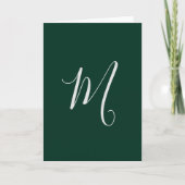 Dark Green Plain Elegant Modern Own Name Monogram カード (正面)