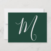 Dark Green Plain Elegant Modern Own Name Monogram ノートカード (正面)