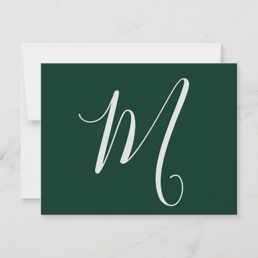 Dark Green Plain Elegant Modern Own Name Monogram ノートカード (正面)