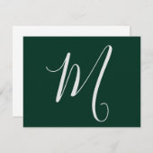 Dark Green Plain Elegant Modern Own Name Monogram ノートカード (正面/裏面)