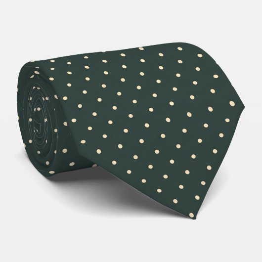 Dark Green Polka Dot ネクタイ (ロール)