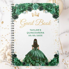 Dark Green Princess Quinceañera Guest Book ノートブック