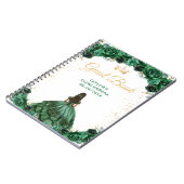 Dark Green Princess Quinceañera Guest Book ノートブック (左側)