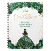 Dark Green Princess Quinceañera Guest Book ノートブック (正面)