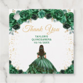 Dark Green Princess Quinceañera Thank You フェイバータグ (正面)