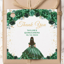 Dark Green Princess Quinceañera Thank You フェイバータグ