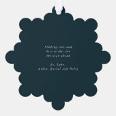 Dark Green Red Berries+Greenery Christmas Paper オーナメントカード (裏面)