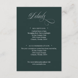 Dark Green Script Details Enclosure Card エンクロージャーカード