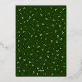 Dark Green Shamrock Flamingo St Patrick's Day 箔招待状 (裏面)