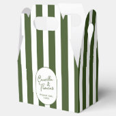 Dark Green Striped Wedding フェイバーボックス (オープン)
