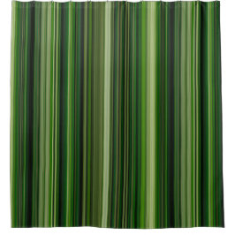 Dark Green  Stripes シャワーカーテン