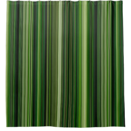 Dark Green  Stripes シャワーカーテン (正面)