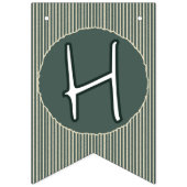 Dark Green Stripes 1st Birthday バンティングフラッグ (第2の旗)