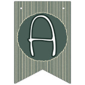 Dark Green Stripes 1st Birthday バンティングフラッグ (第3の旗)