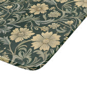 Dark green stylized yellow flowers  pattern  カッティングボード (角)