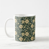 Dark green stylized yellow flowers  pattern  コーヒーマグカップ (左)