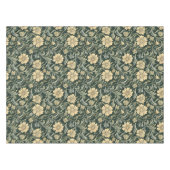 Dark green stylized yellow flowers  pattern  テーブルクロス (正面(横))