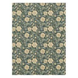 Dark green stylized yellow flowers  pattern  テーブルクロス
