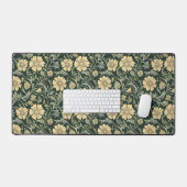 Dark green stylized yellow flowers  pattern  デスクマット (キーボード&マウス)