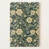Dark green stylized yellow flowers  pattern  プランナー手帳 (裏面)