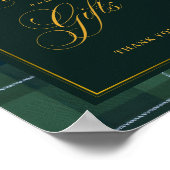 Dark Green Tartan Polo Plaid Cards and Gifts Sign ポスター (角)
