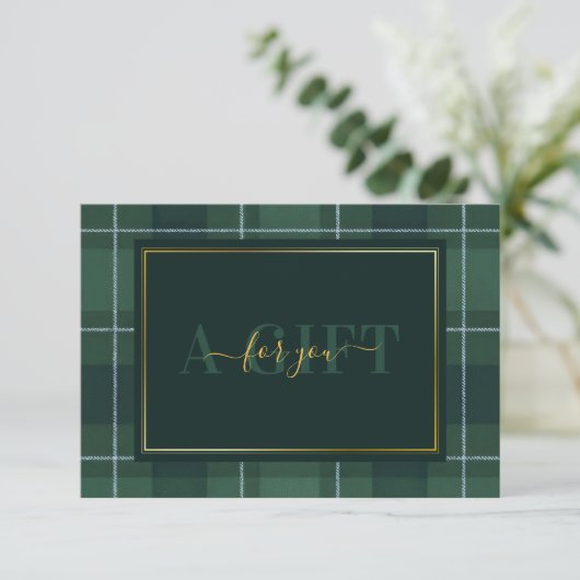 Dark Green Tartan Polo Plaid Gift Certificate (スタンド正面)