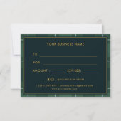 Dark Green Tartan Polo Plaid Gift Certificate (裏面)
