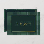 Dark Green Tartan Polo Plaid Gift Certificate (正面/裏面)