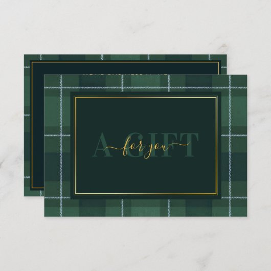 Dark Green Tartan Polo Plaid Gift Certificate (正面/裏面)