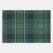 Dark Green Tartan Polo Plaid Vintage Christmas ラッピングペーパーシート (正面2)
