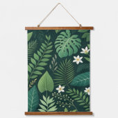 Dark Green Tropical Jungle Botanical Wall Art 吊り下げ型タペストリー (正面)