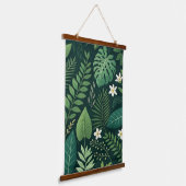 Dark Green Tropical Jungle Botanical Wall Art 吊り下げ型タペストリー (傾斜あり)