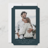 Dark Green Ultra日付ミニマルの写真カードを保存 セーブザデート (正面)