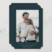 Dark Green Ultra日付ミニマルの写真カードを保存 セーブザデート (正面/裏面)