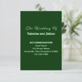 Dark Green Wedding Accommodation Portrait エンクロージャーカード (スタンド正面)