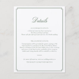 Dark Green Wedding Enclosure Card エンクロージャーカード