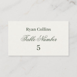 Dark Green Wedding Place Cards | Elegant Greenery  プレイスカード