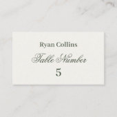 Dark Green Wedding Place Cards | Elegant Greenery プレイスカード (正面)