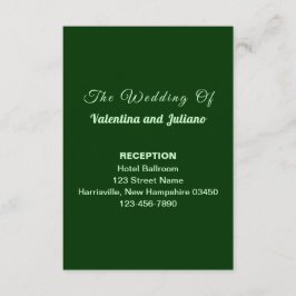 Dark Green Wedding Reception Portrait エンクロージャーカード