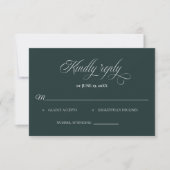 Dark Green Wedding RSVP card (正面)