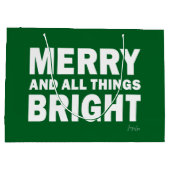 Dark Green & White Gift Bag | Merry & Bright ラージペーパーバッグ (裏面)