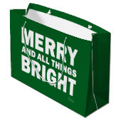 Dark Green & White Gift Bag | Merry & Bright ラージペーパーバッグ (裏面アングル)