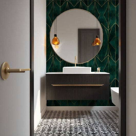 Dark Green with Gold Accents 壁紙