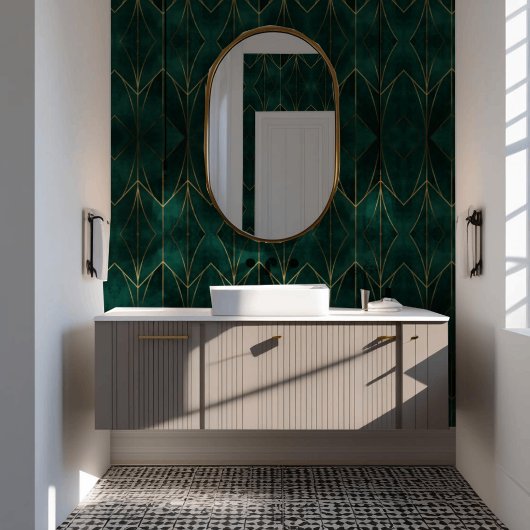 Dark Green with Gold Accents 壁紙