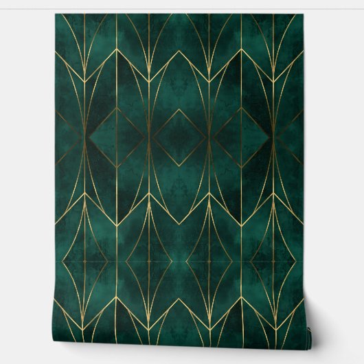 Dark Green with Gold Accents 壁紙 (ほどく)