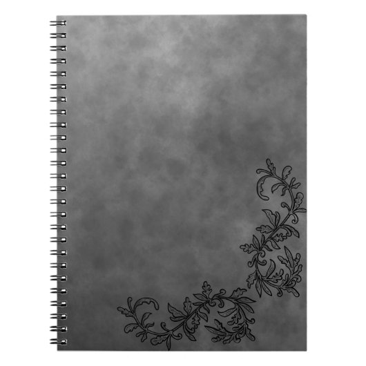 Dark Grey & Black Accent Notebook Chic Minimalist ノートブック (正面)