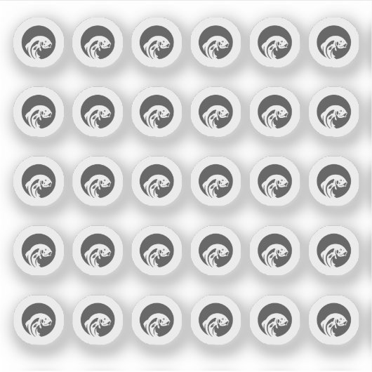 Dark Grey Fish Wedding Place Cards Meal Choice シール (正面)