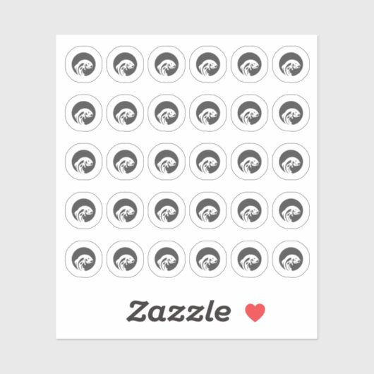 Dark Grey Fish Wedding Place Cards Meal Choice シール (シート)