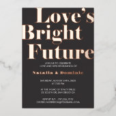 Dark Grey Foil “Love’s Bright Future” Engagement I 箔招待状 (正面)