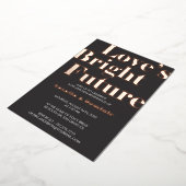 Dark Grey Foil “Love’s Bright Future” Engagement I 箔招待状 (回転した状態)